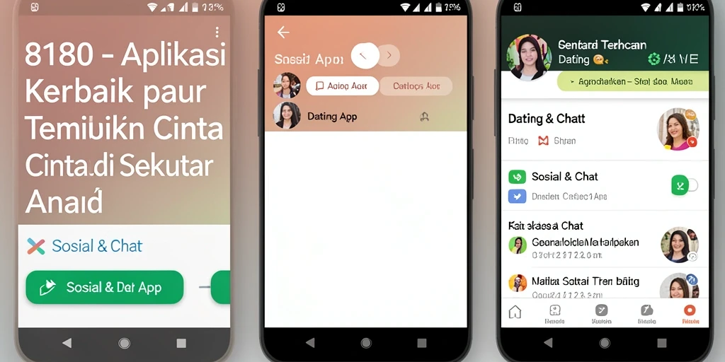 Screenshot 8180 menampilkan antarmuka pengguna yang ramah dan fitur utama aplikasi Dating App.