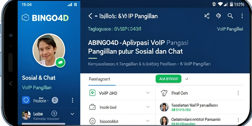 Antarmuka BINGO4D menampilkan fungsi panggilan VoIP yang intuitif.
