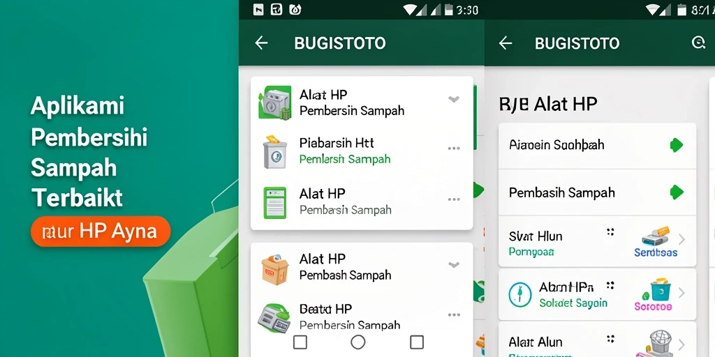 Tampilan antarmuka BUGISTOTO yang bersih dan user-friendly untuk Pembersih Sampah.