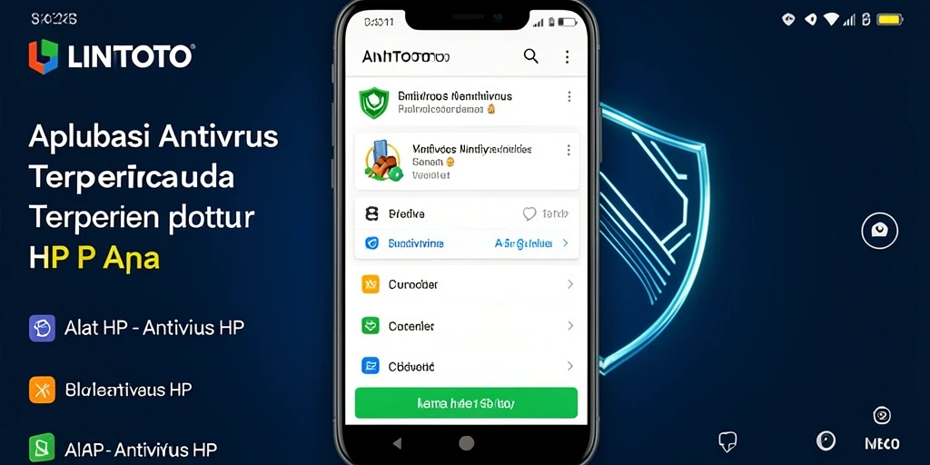 Screenshot antarmuka LINITOTO dengan fitur pemindaian antivirus yang aktif.