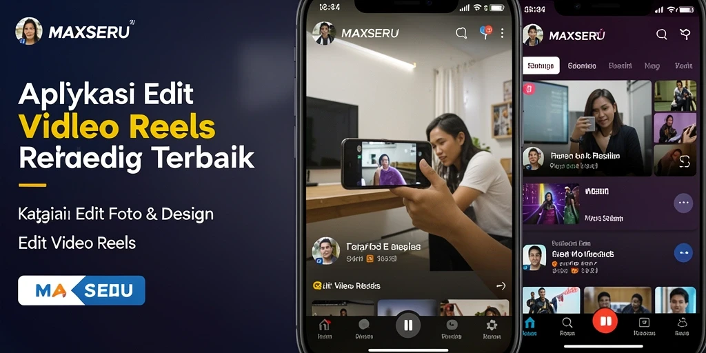 Antarmuka aplikasi MAXSERU untuk Edit Video Reels yang intuitif dan menarik.