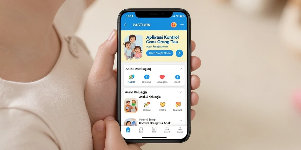 Tampilan antarmuka PASTIWIN yang user-friendly untuk kontrol orang tua.