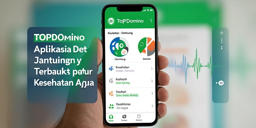 Antarmuka aplikasi TOPDOMINO untuk memonitor detak jantung.