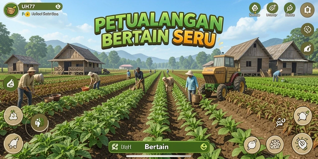 Tampilan antarmuka UH77 yang menarik dan fungsional untuk bertani.