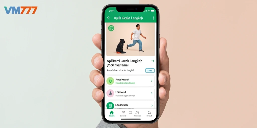 Antarmuka VM777 yang intuitif untuk lacak langkah.